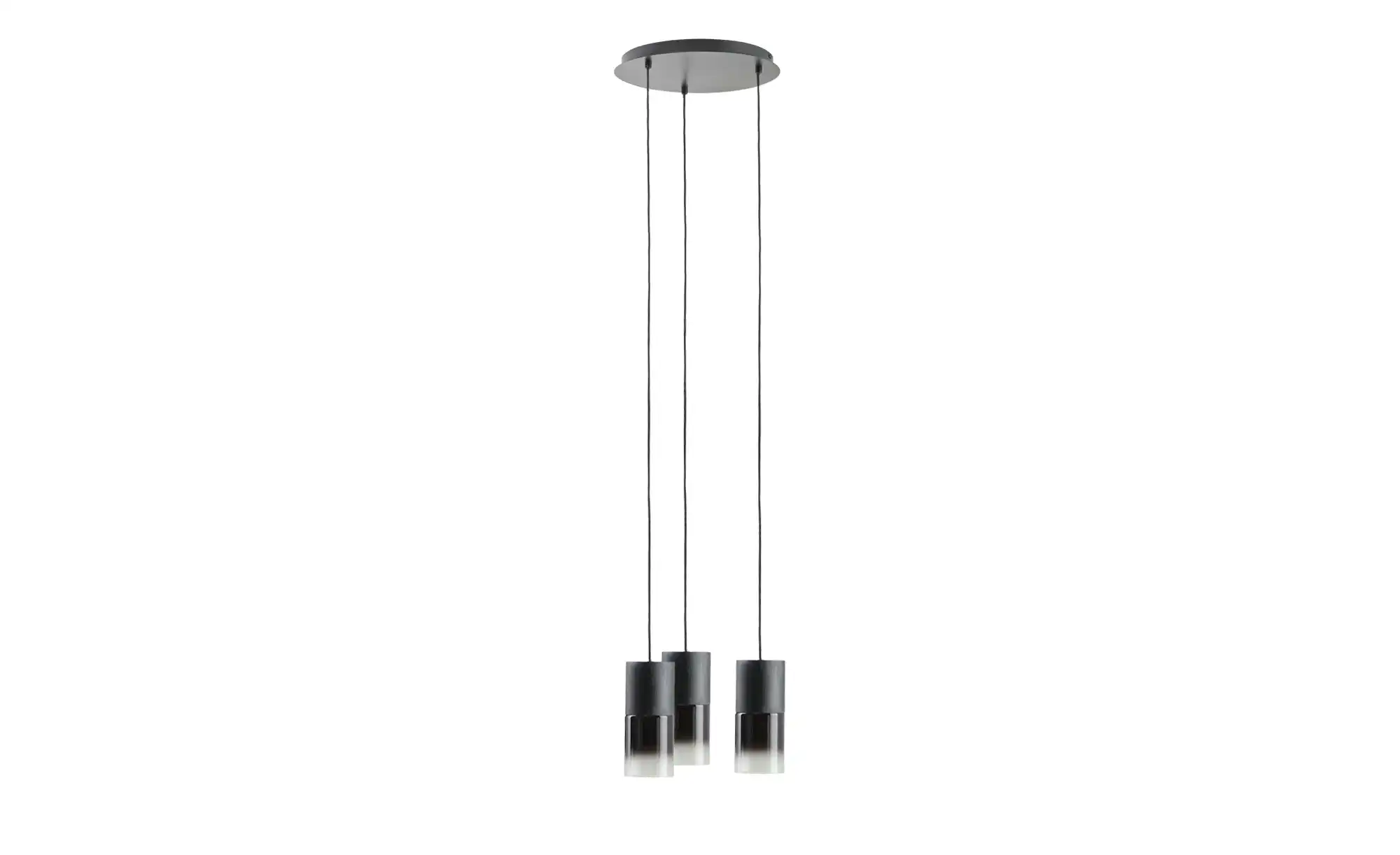 Trio Pendelleuchte, 3-flammig, Rauchglas schwarz