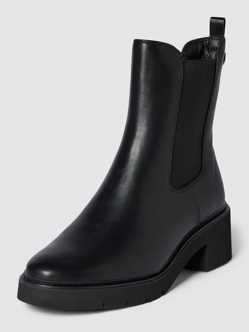 Chelsea Boots mit abgerundeter Spitze in schwarz