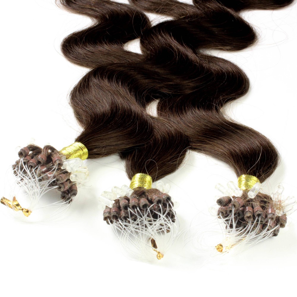 hair2heart Extensions à froid cheveux naturels #4 Marron 1g extensions