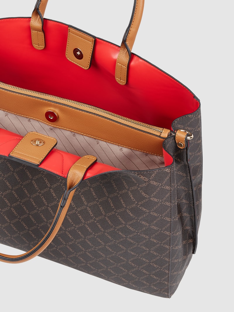 Handtasche mit Logo-Muster Modell 'Filiberta' in dunkelbraun