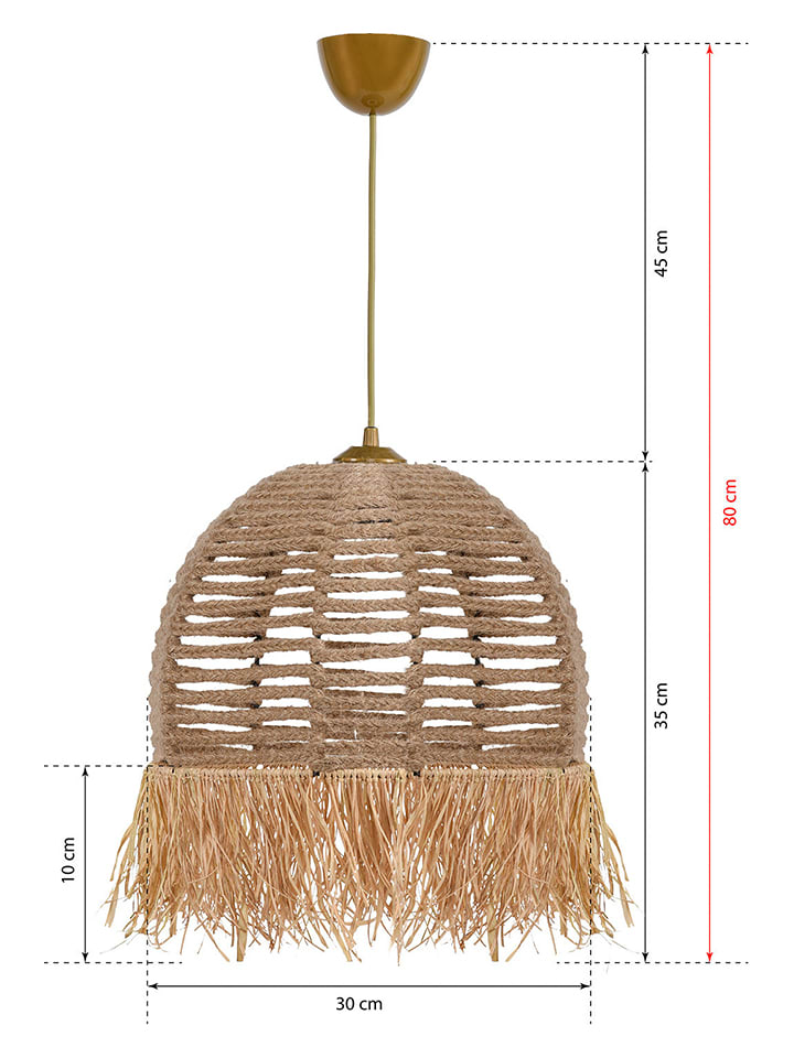 Opviq Hängeleuchte in Hellbraun - (H)80 x Ø 30 cm günstig kaufen onesize