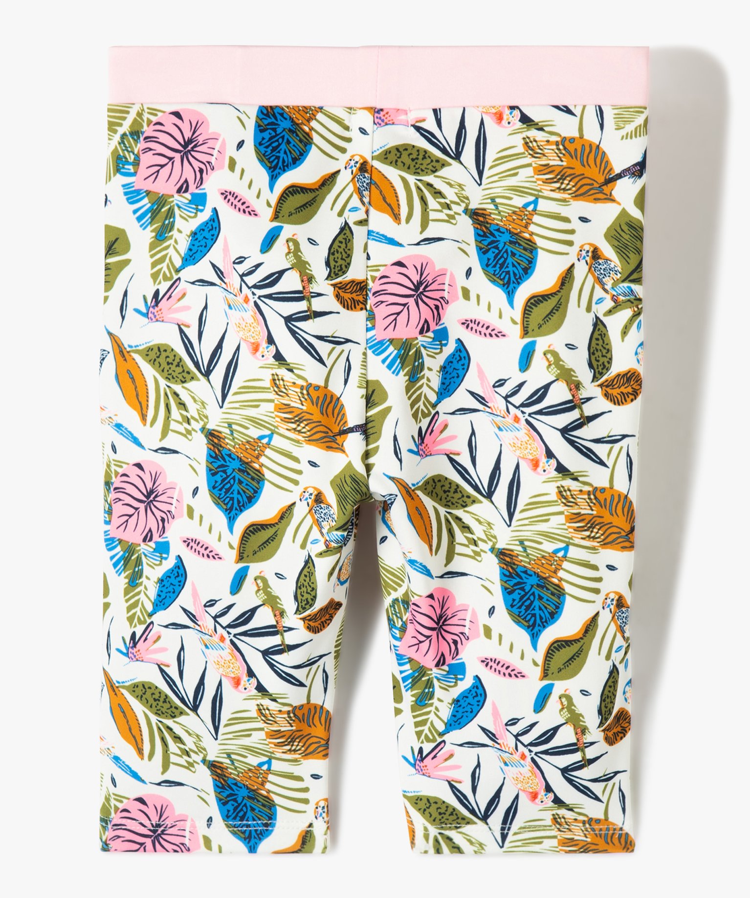 Legging de sport fille court à large ceinture élastique ecru | GEMO