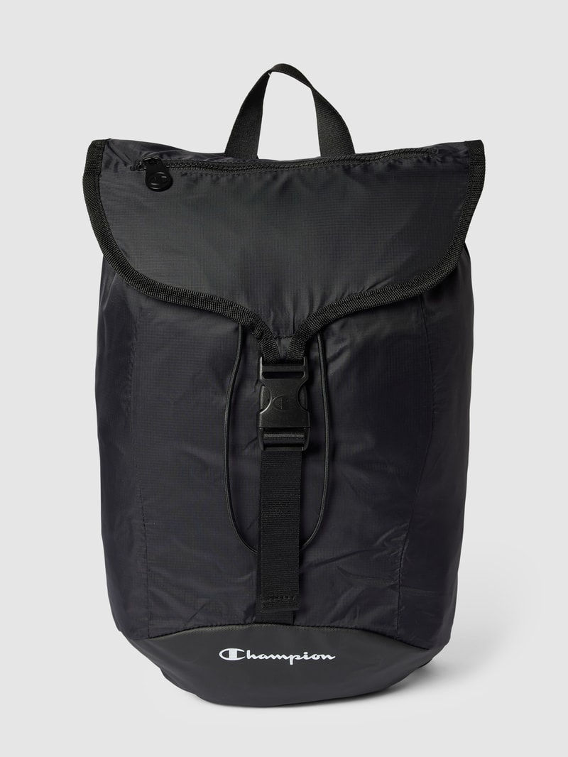 Rucksack mit Label-Print in schwarz