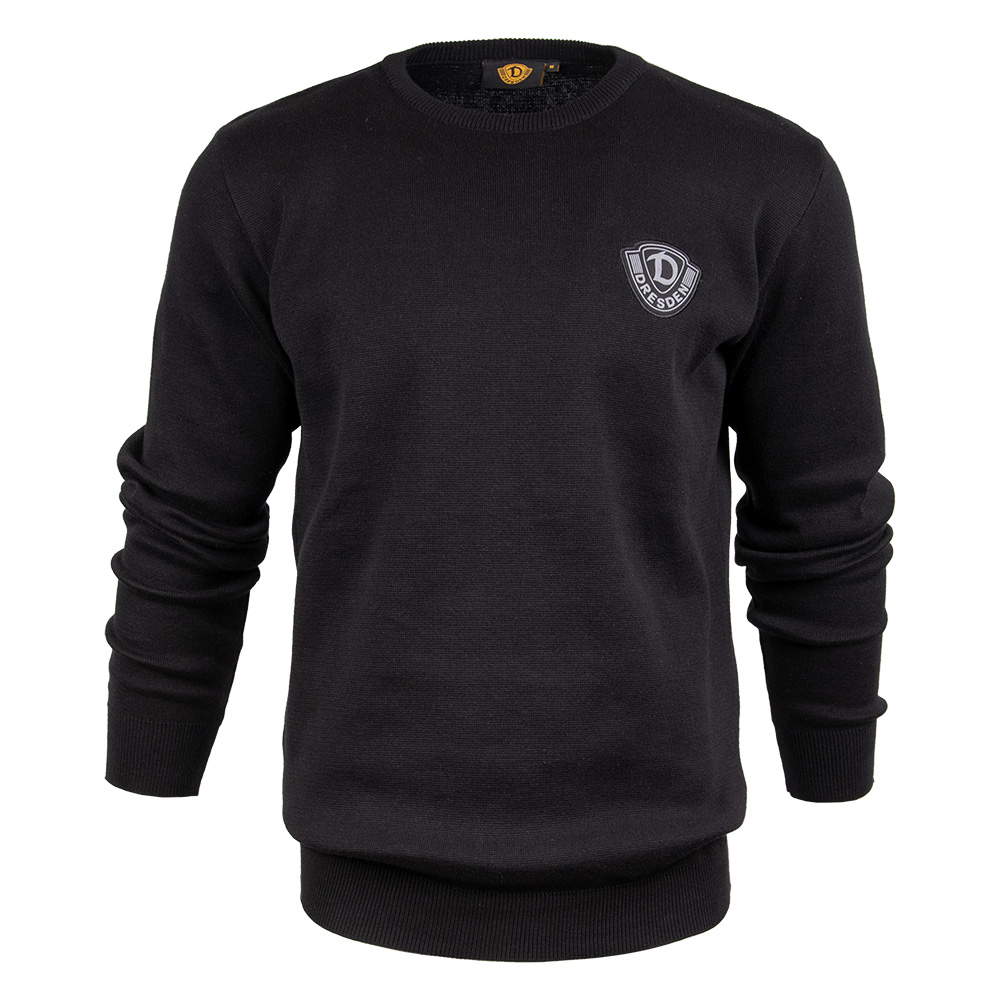 Strickpullover-Sweater LOGO PVC schwarz