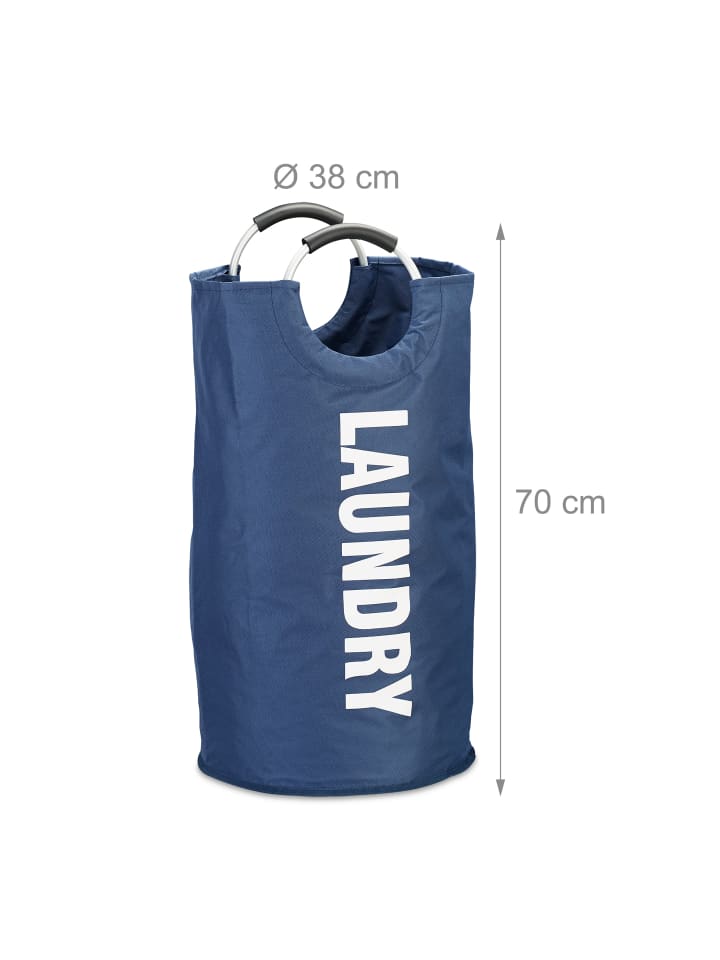 relaxdays Wäschekorb in Blau - (H)70 x Ø 38 cm günstig kaufen onesize