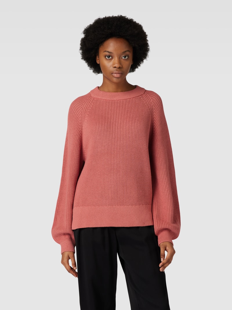 Strickpullover in unifarbenem Design mit Rundhalsausschnitt in altrosa