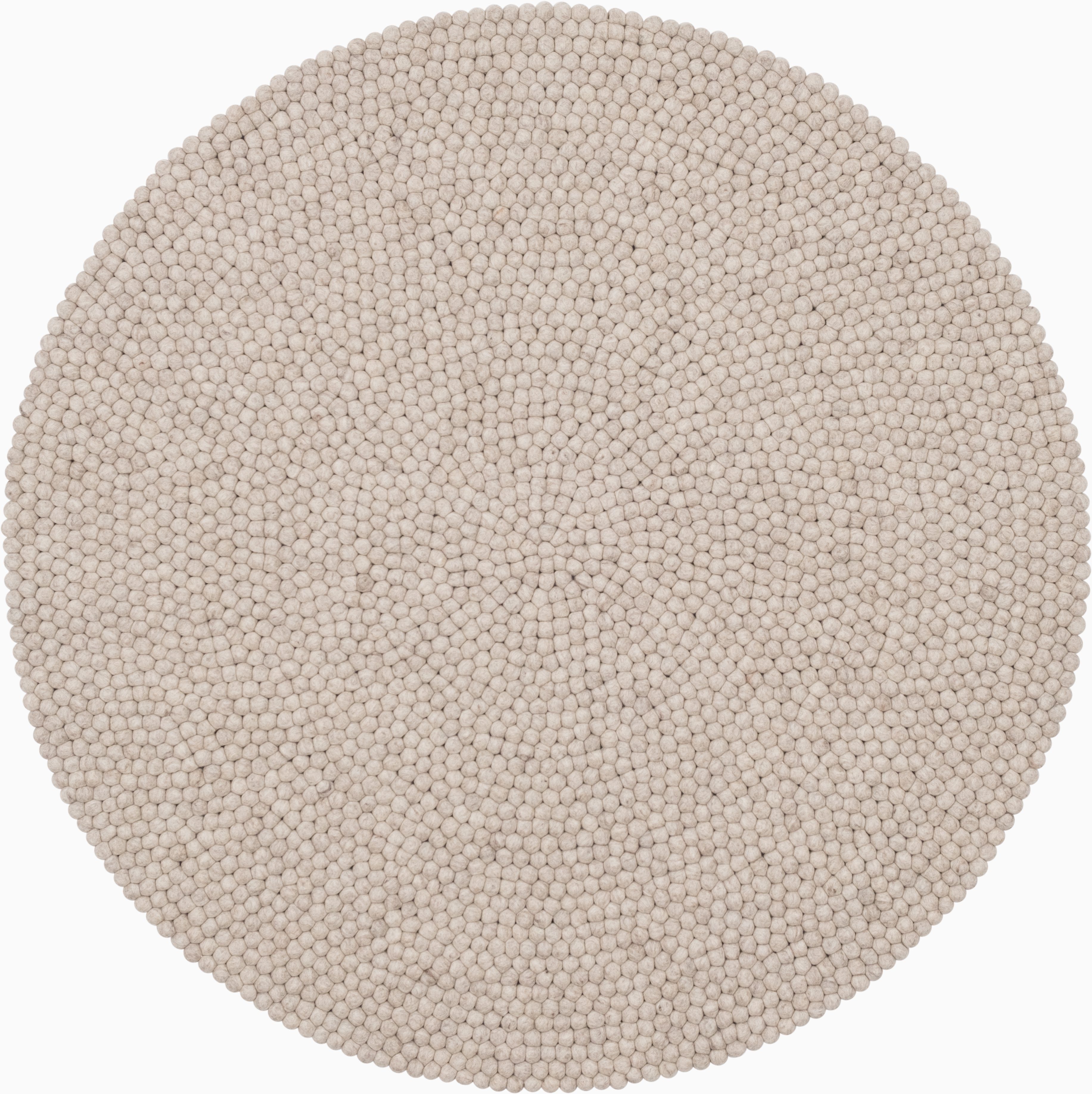 Wollteppich Béla Filzkugelteppich, myfelt, 100% reiner Schurwolle, beige-meliert, rund