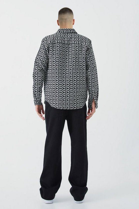 Tall langärmliges strukturiertes Overshirt