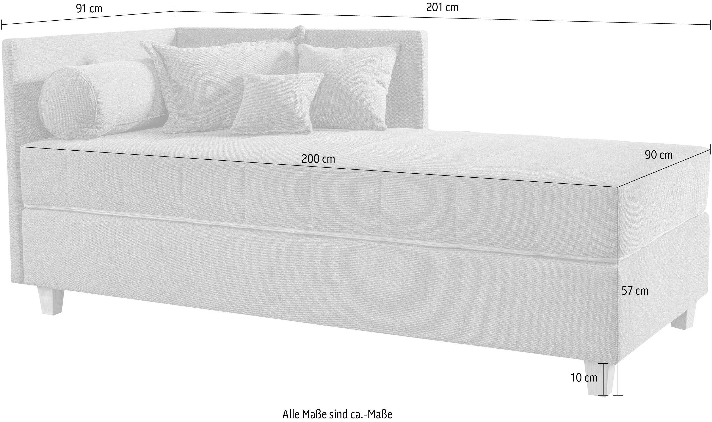 ADA trendline Schlafsofa Kona, 7-Zonen Taschenfederkernmatratze, Zierkissen-Set und Schlummerrollen