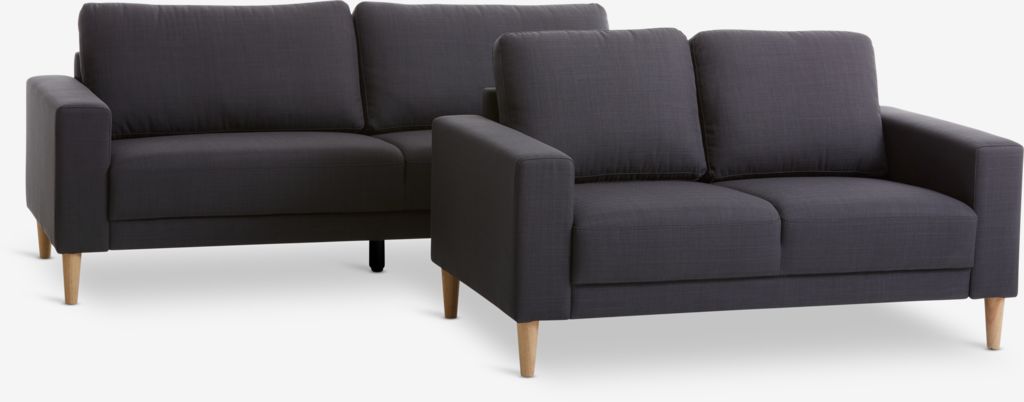 EGENSE Sofa EGENSE 2-osobowa tkanina w kolorze ciemnoszarym