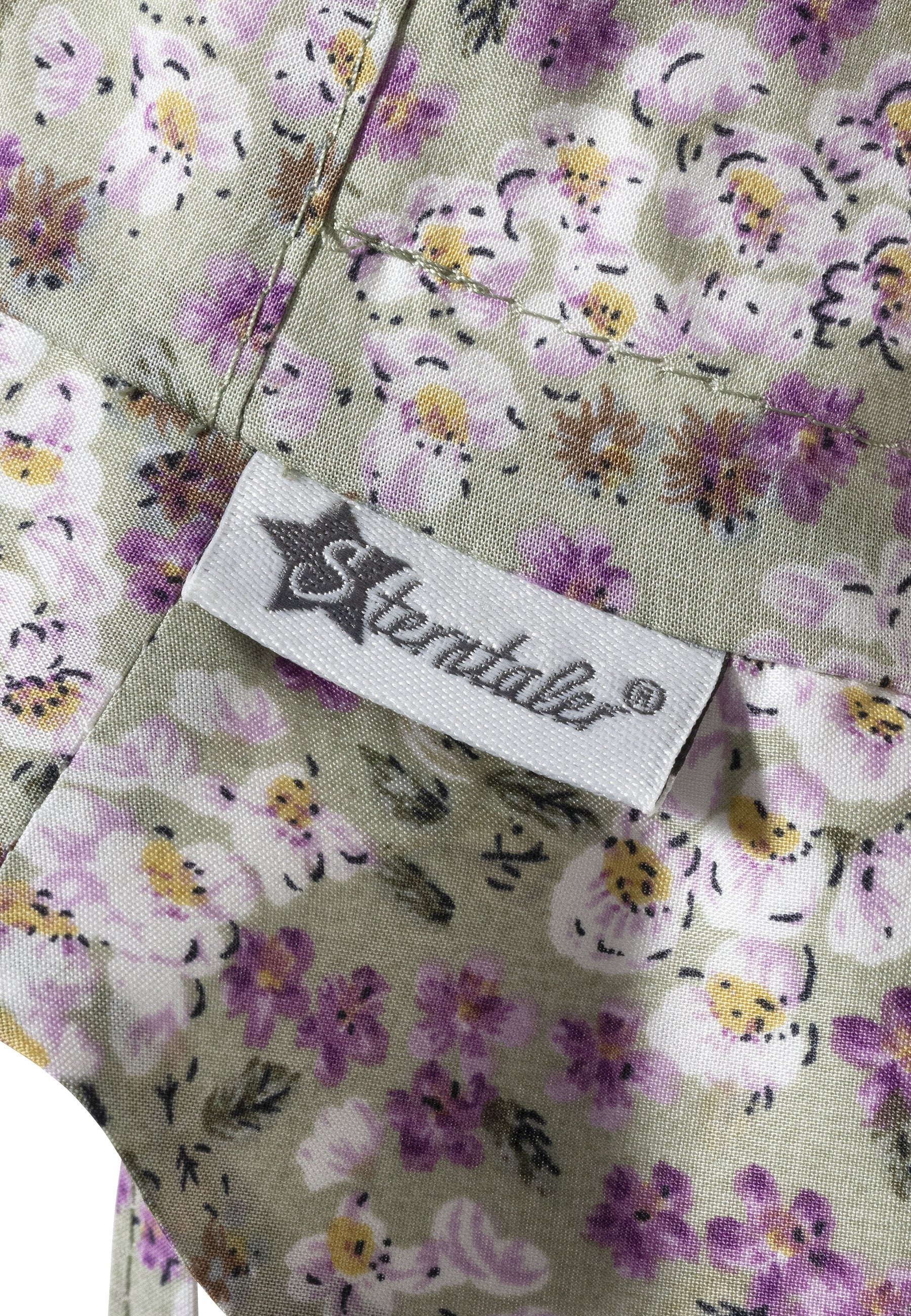 Sonnenhut mit Millefleurs-Muster in grün oder blau