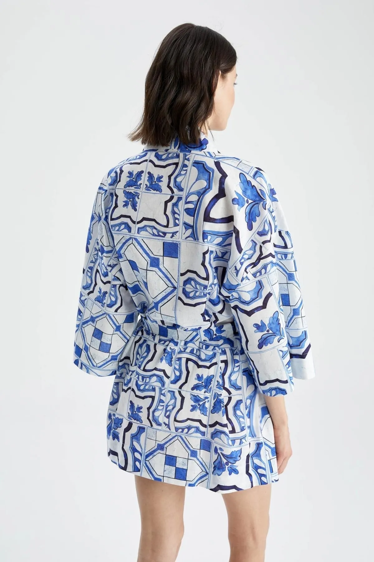 DeFacto  Nefes Istanbul X Gemusterter Kimono aus 100 % Baumwolle