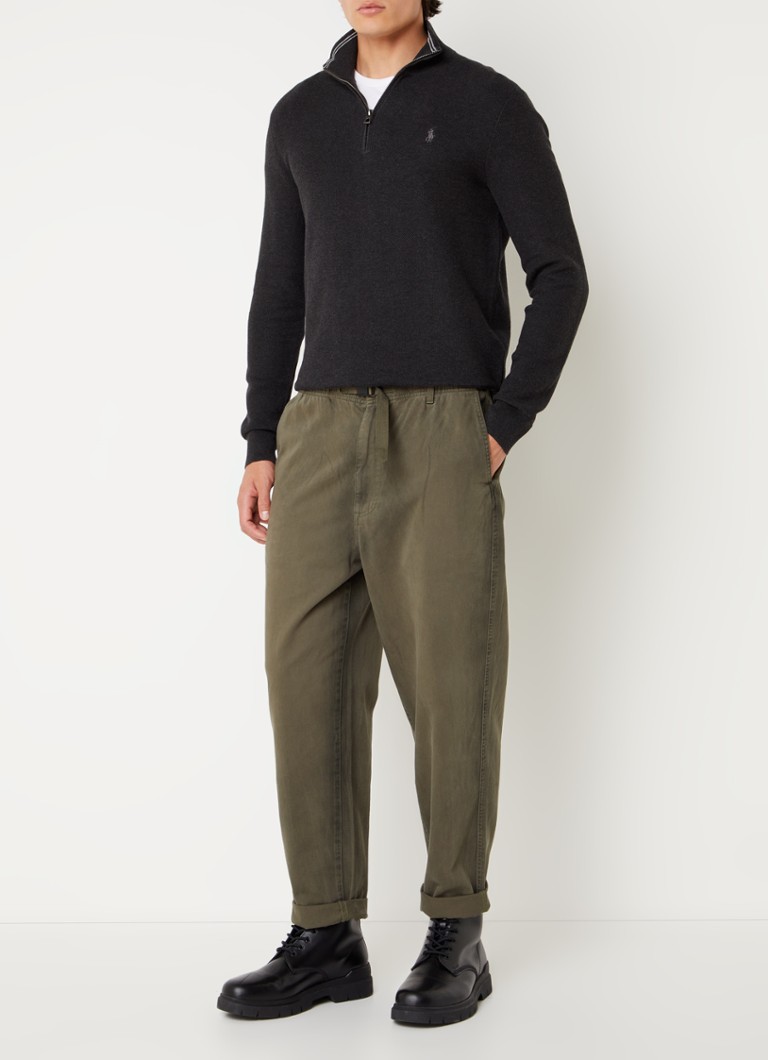 Πουλόβερ Ralph Lauren με λεπτή πλέξη και φερμουάρ στο μισό μέρος με κέντημα λογότυπου.