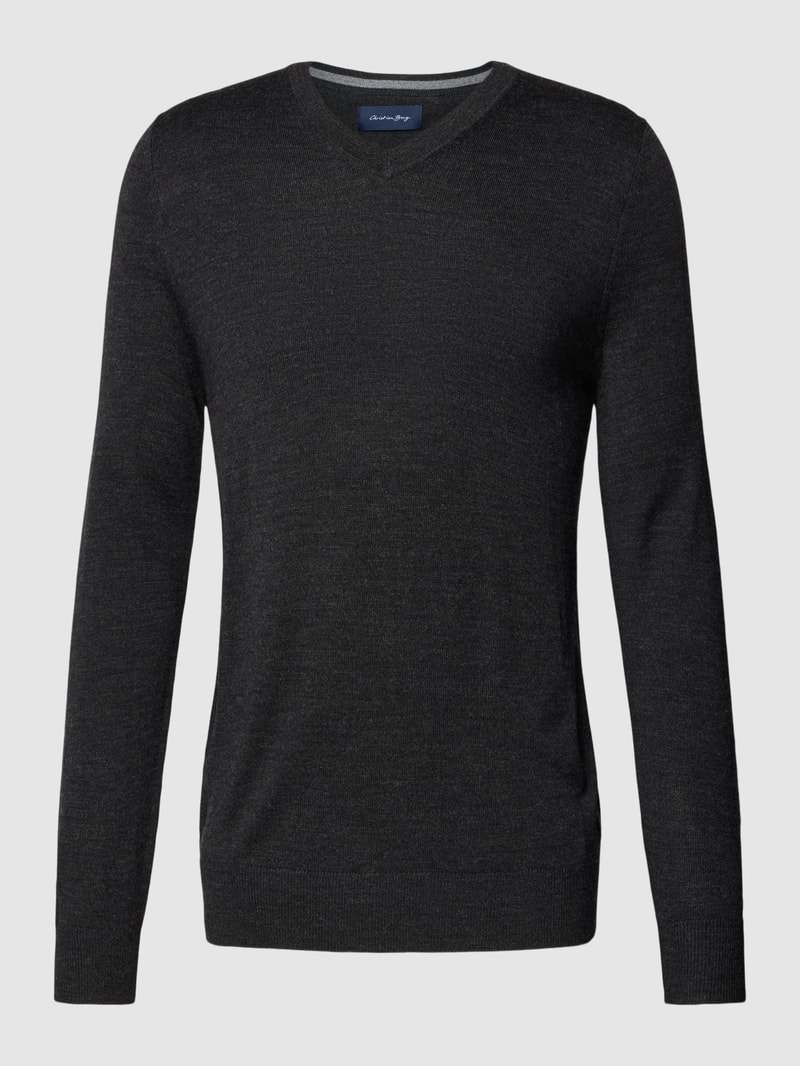 Strickpullover in anthrazit meliert
