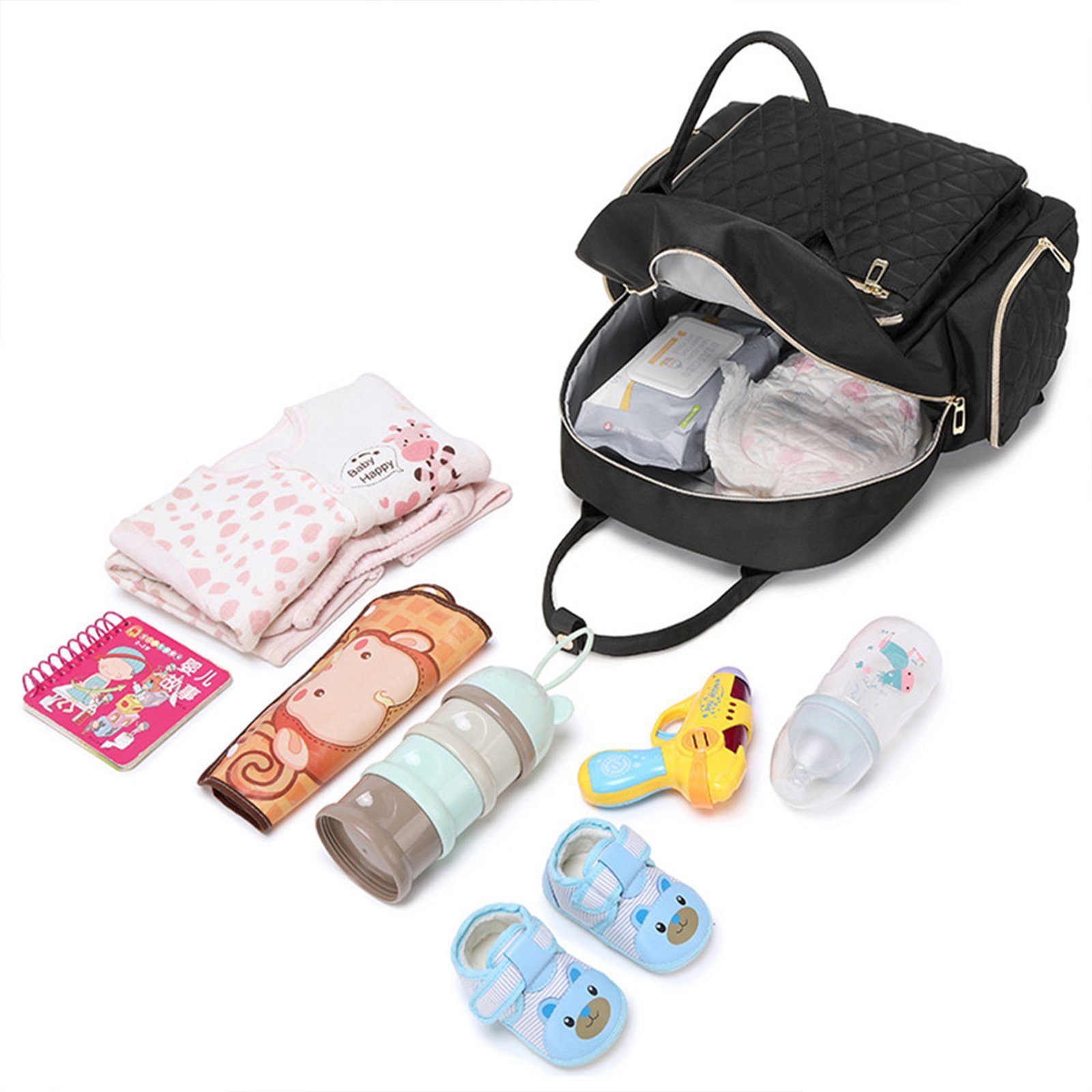 REDOM Wickelrucksack Wickeltasche Rucksack Baby Multifunktions-Babytaschen wasserabweisend (Windeln Babyflasche Milchfläsche Rucksack Tasche mit Flaschenhalter, Multifunktional, Babytasche, Wickelrucksack), mit Schnullerhalter und Kinderwagengurte