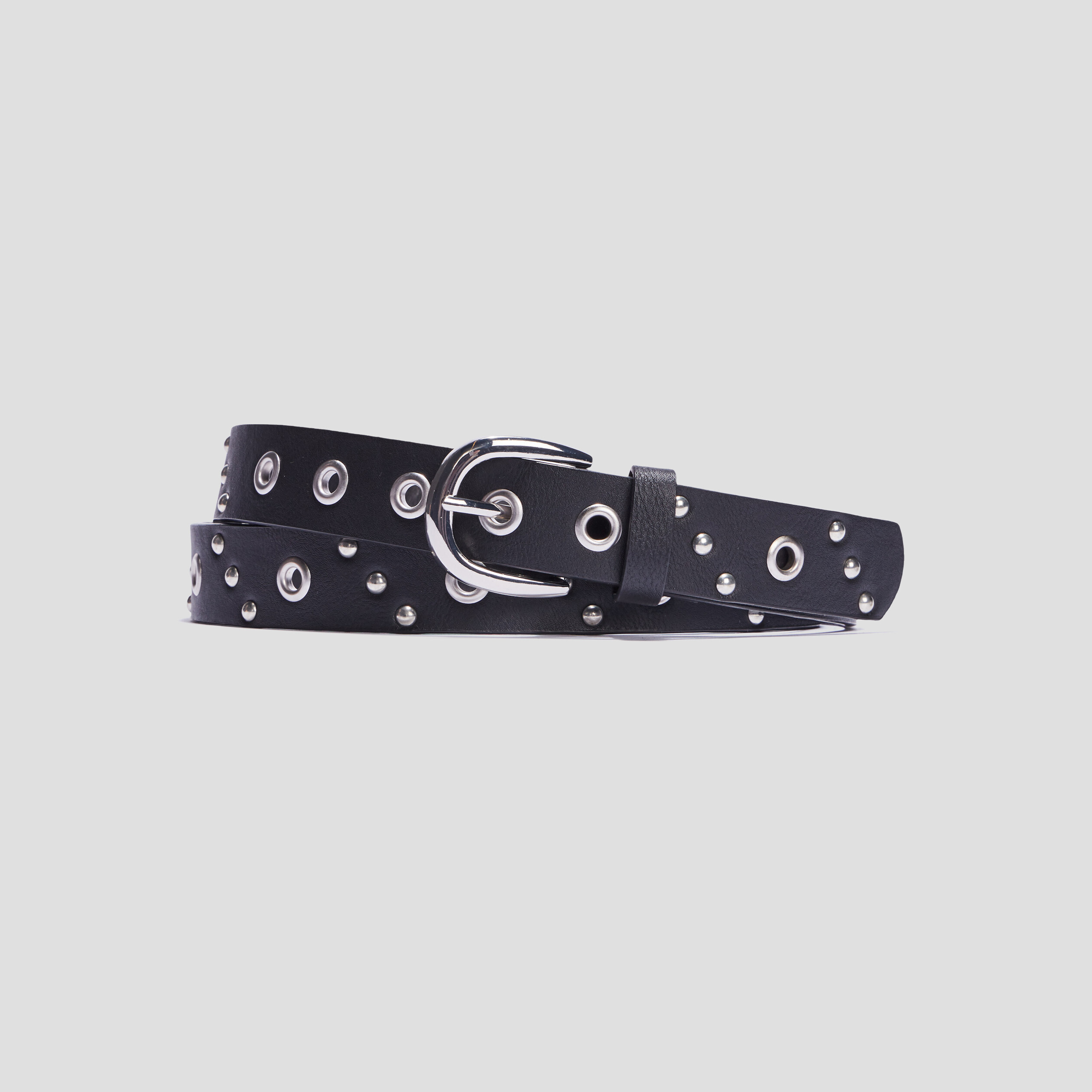Ceinture à clous et oeillets noir femme | La Halle