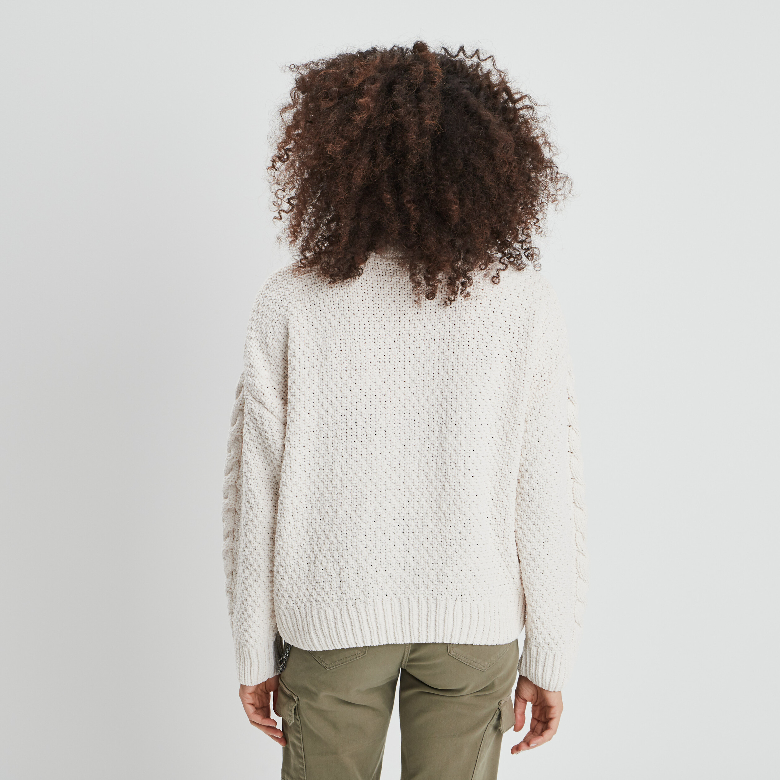 Pull avec torsades ivoire femme | La Halle