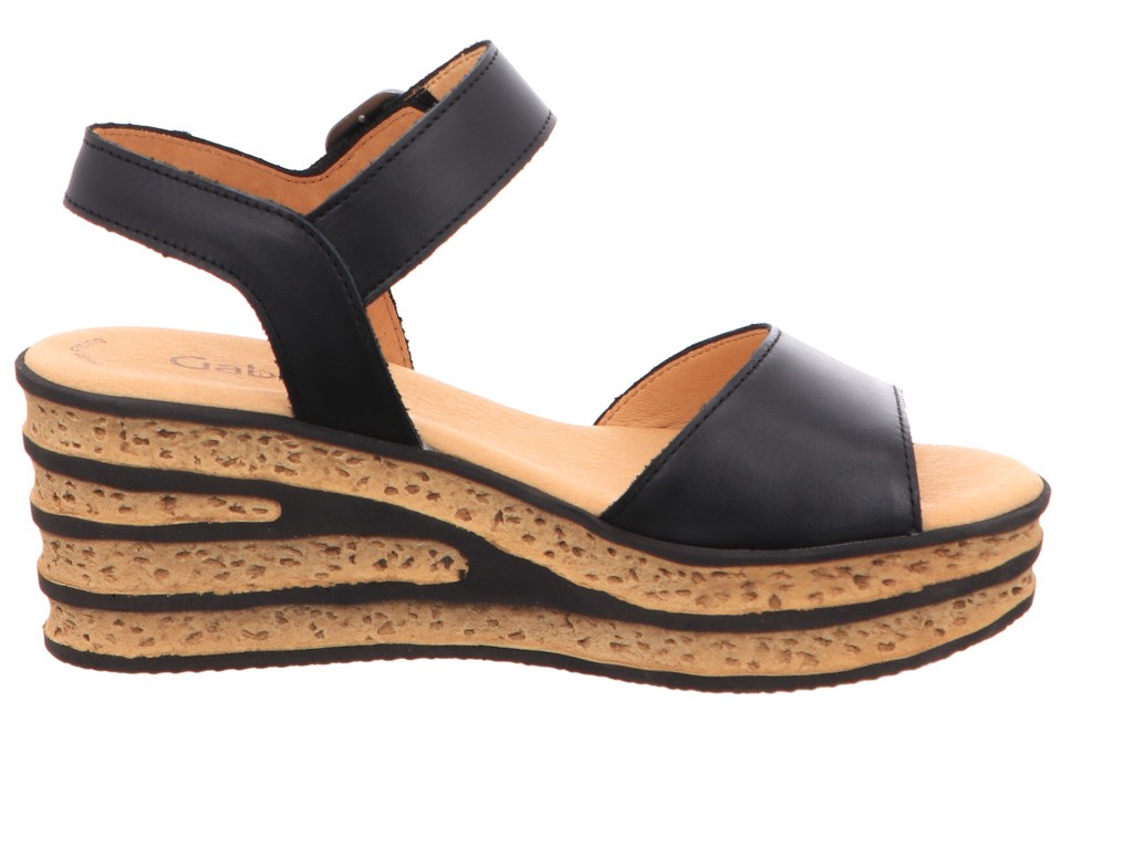 GABOR Komfort Sandalen schwarz Gabor Fashion Keilsandalette 24.651.27 S