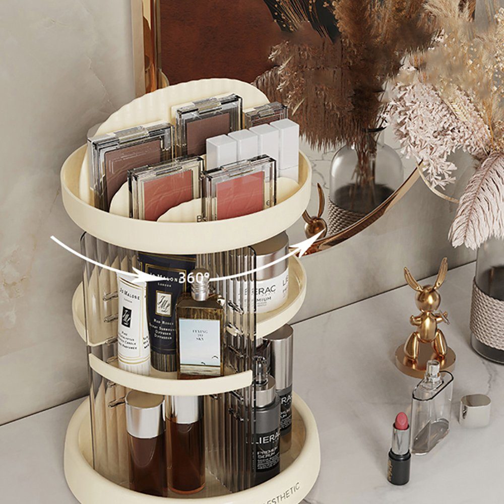 Wunderwelt Kosmetik-Kassette Kosmetik-Aufbewahrungshalter, Make-up-Organizer,-Parfüm-Tablett, 1-tlg., Regalfach, Drehbares Aufbewahrungsregal für Kosmetika