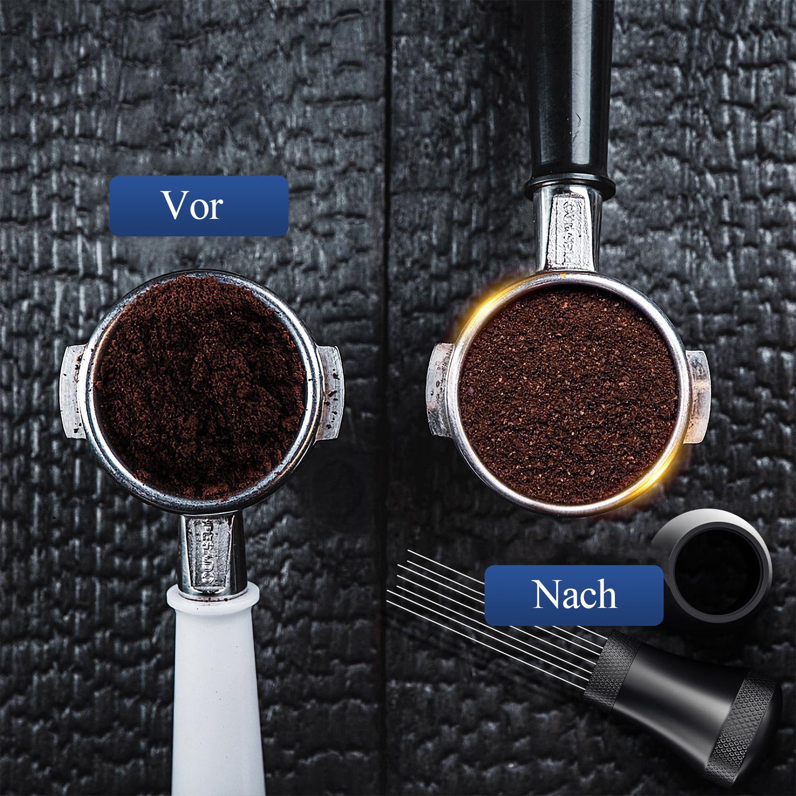 MDHAND Kaffeemühle Kaffeerührer Abnehmbar Kaffee Distributor, mit 20 Edelstahl 304 Feinen Nadeln