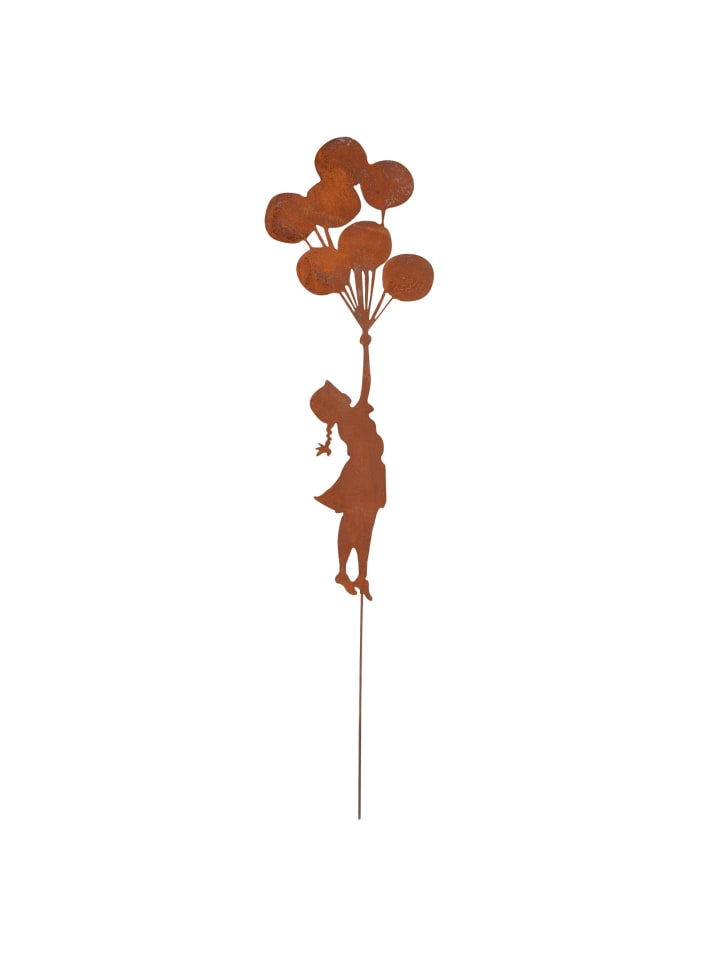 UNUS Gartenstecker Rost Mädchen mit Ballons in Braun günstig kaufen onesize