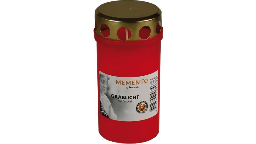 bolsius Grablicht Dauerbrenner mit Deckel Nr.3 rot
