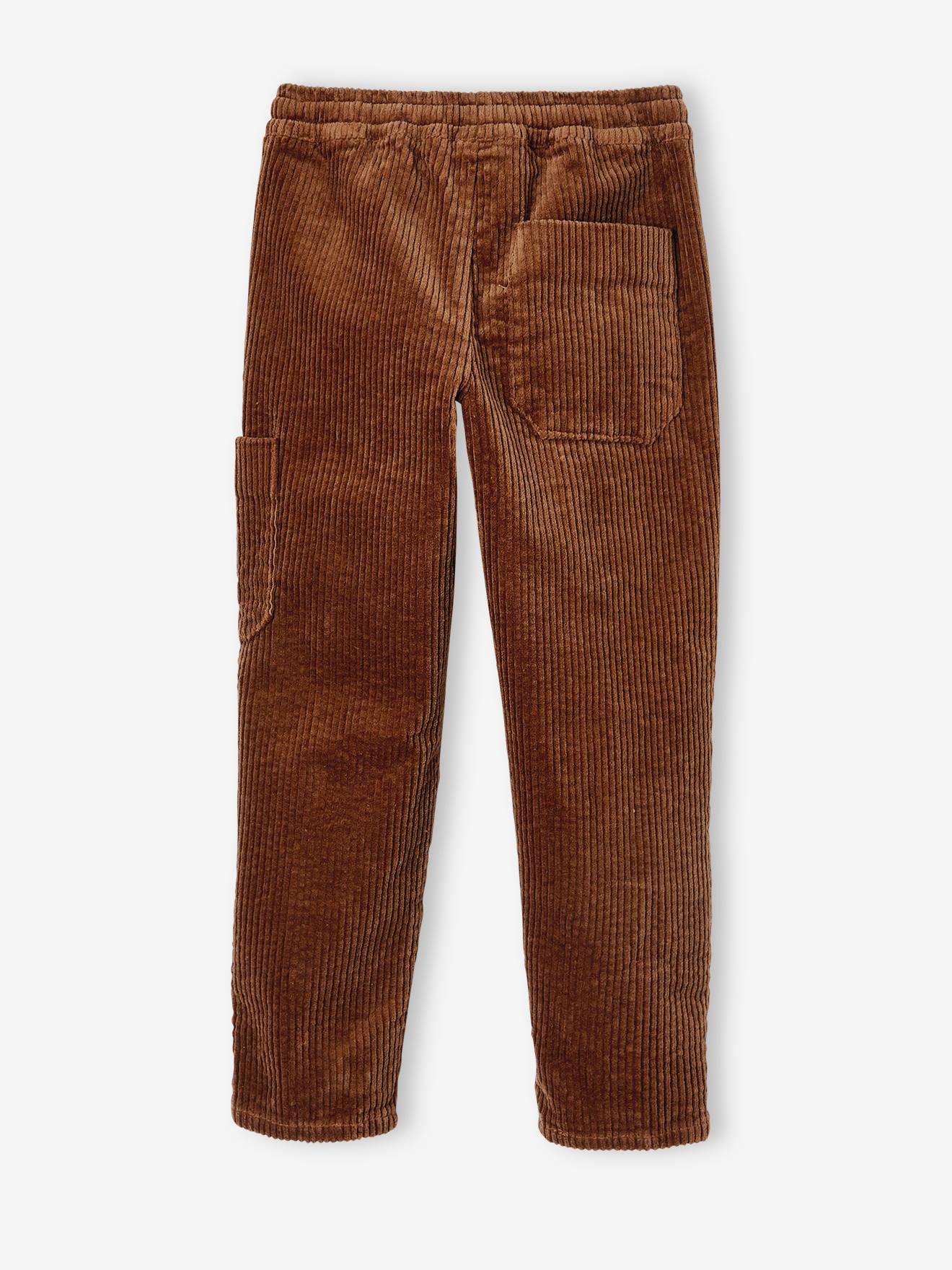 Pantalon velours à enfiler garçon. noisette