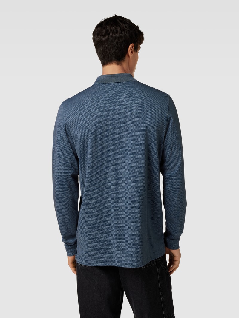 Poloshirt im langärmeligen Design Modell 'CARBON' in marineblau