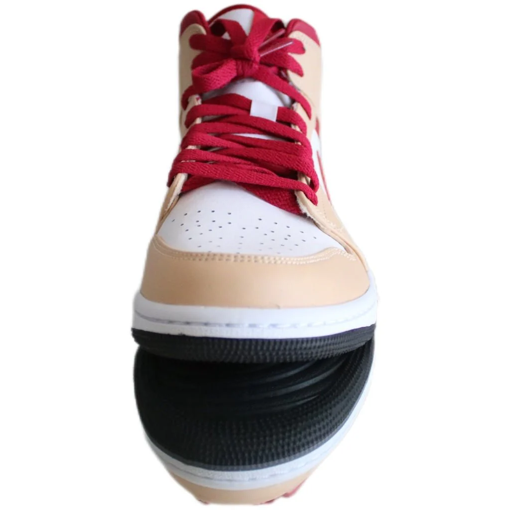Jordan 1 Mid Light Curry Cardinal
