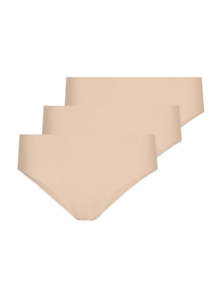 SNOCKS High Waist Hipster aus Mikrofaser 3 Stück in Hellbeige günstig kaufen