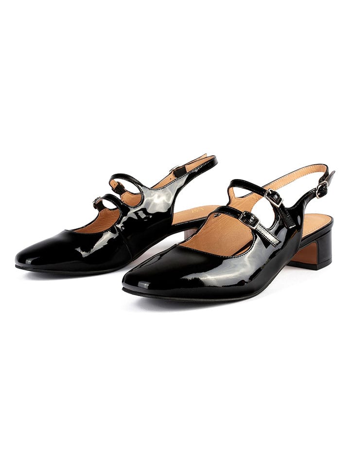 loft37 Leder-Slingpumps in Schwarz günstig kaufen