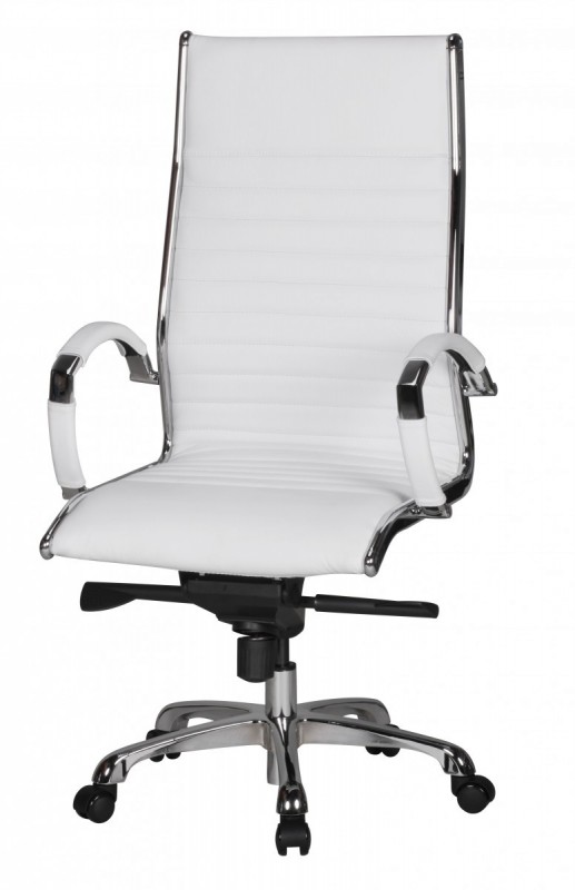 Amstyle Chefsessel Leder weiß - Bürostuhl 5-Punkt Multiblock-Mechanik