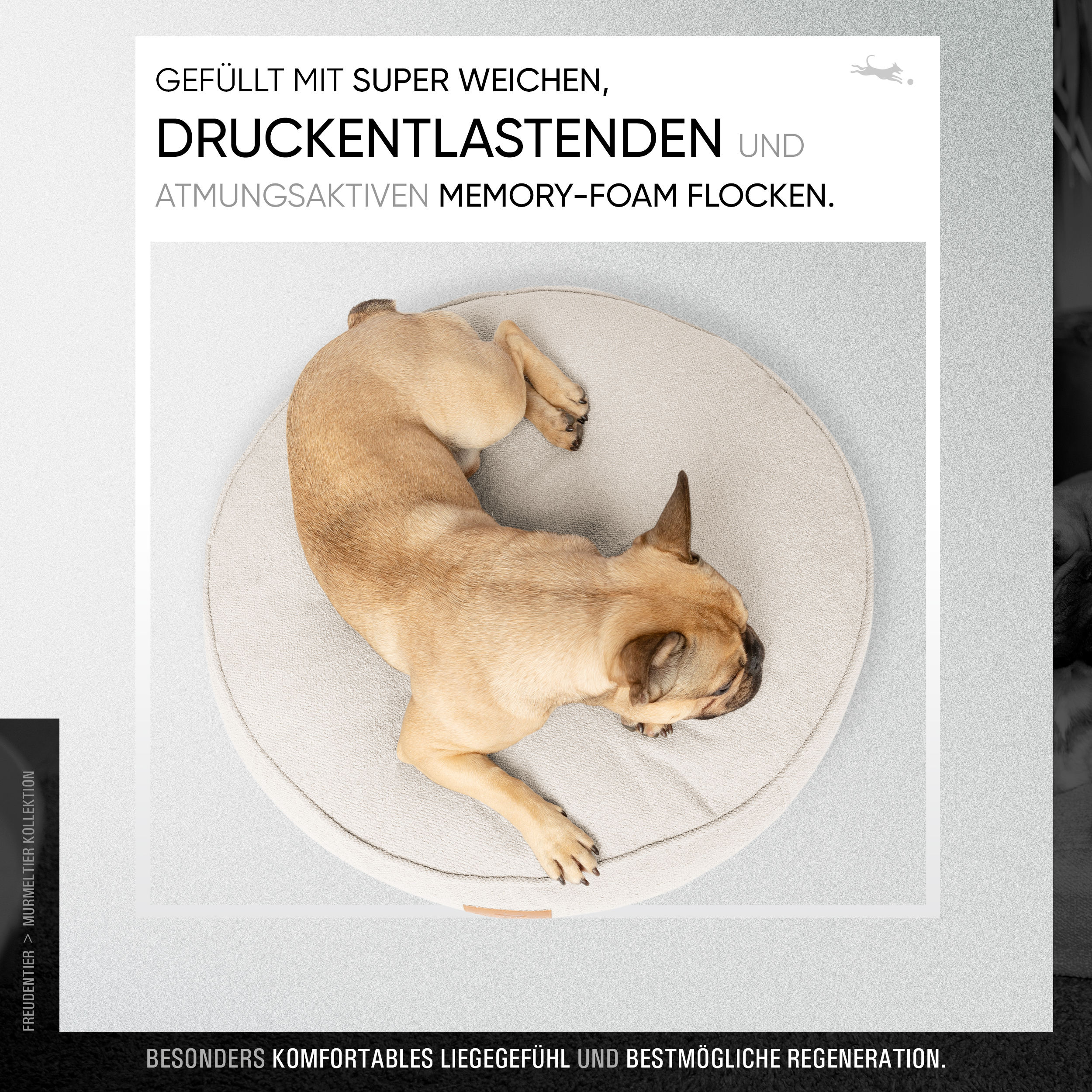 Freudentier Hundebetten Freudentier kuscheliges Hundebett mit Memory Foam ⌀70cm