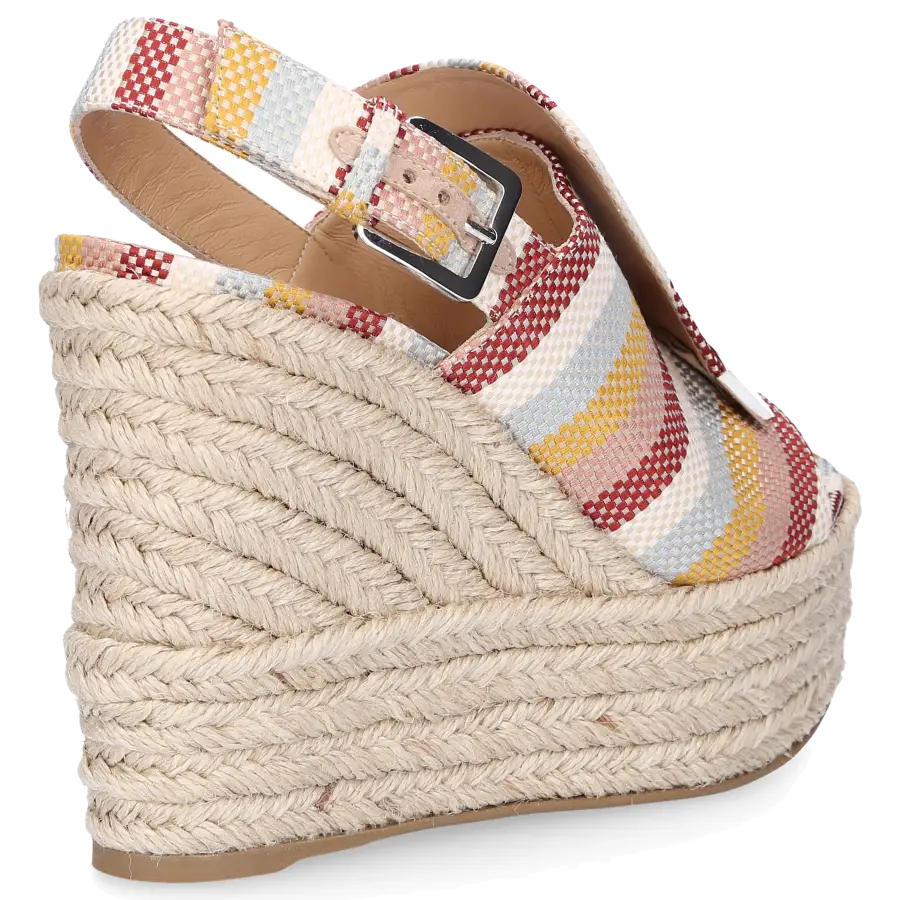 Sergio Rossi - Espadrilles SR1 ESPADRILLES Baumwolle Seide Logo bunt - beige