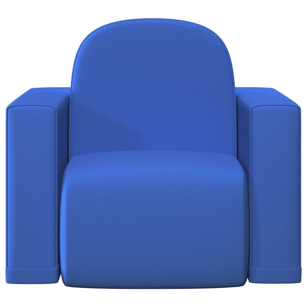 vidaXL Sofa 2-in-1 Kindersofa Blau Kunstleder