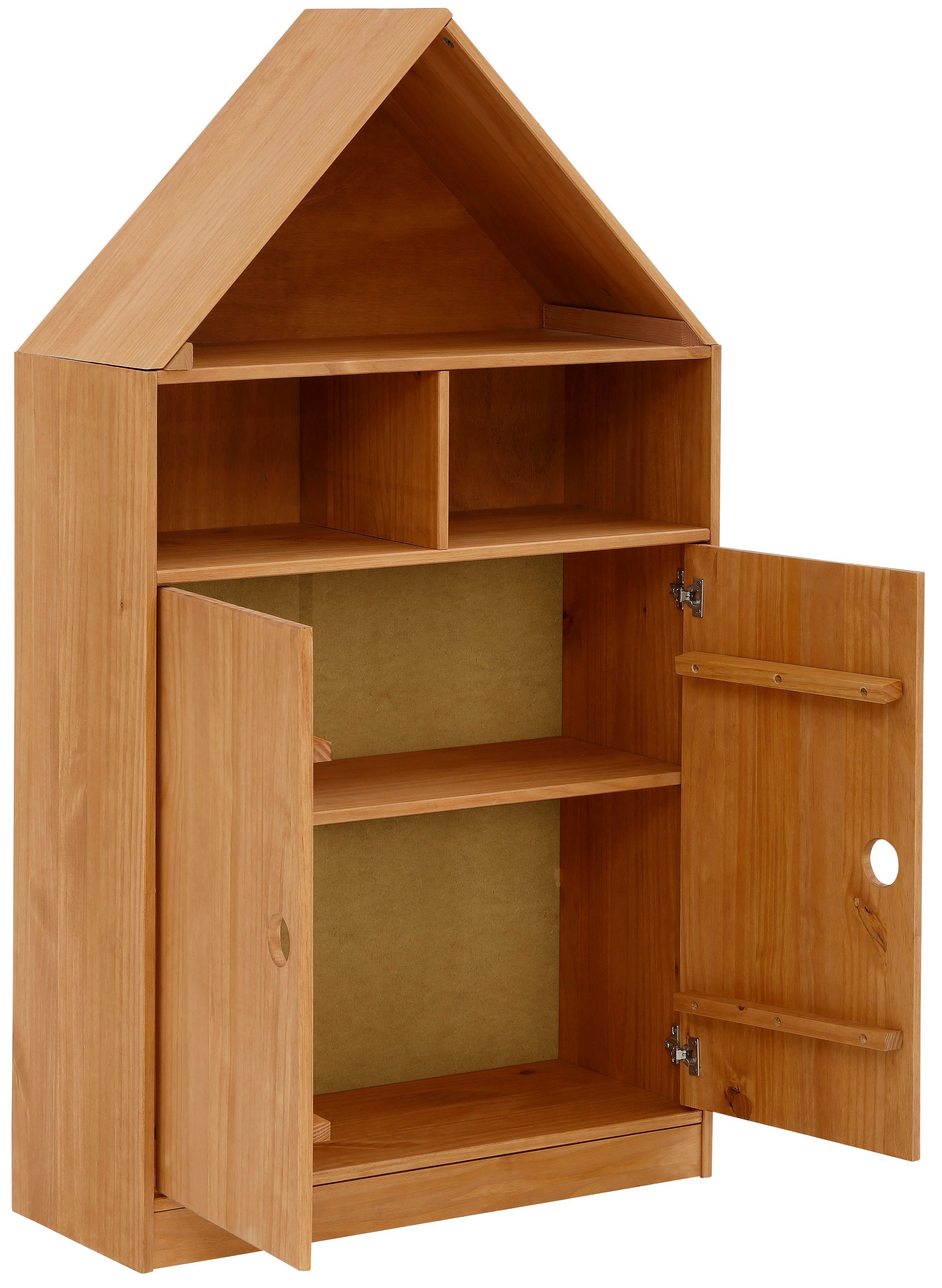 Lüttenhütt Drehtürenschrank Alpi Stauraumschrank, Kiefernholz, Einlegeböden hinter der Tür, Höhe 133 cm