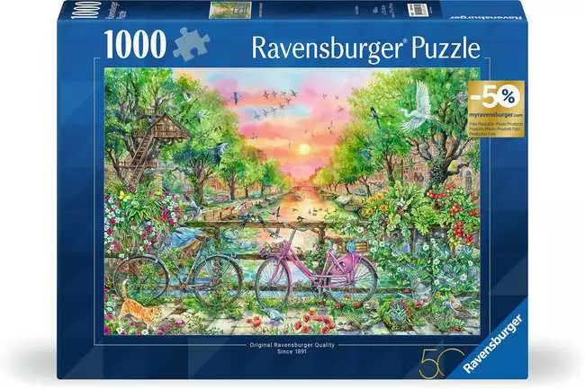 Puzzle 1000 Teile - Verträumte Fahrräder in Amsterdam