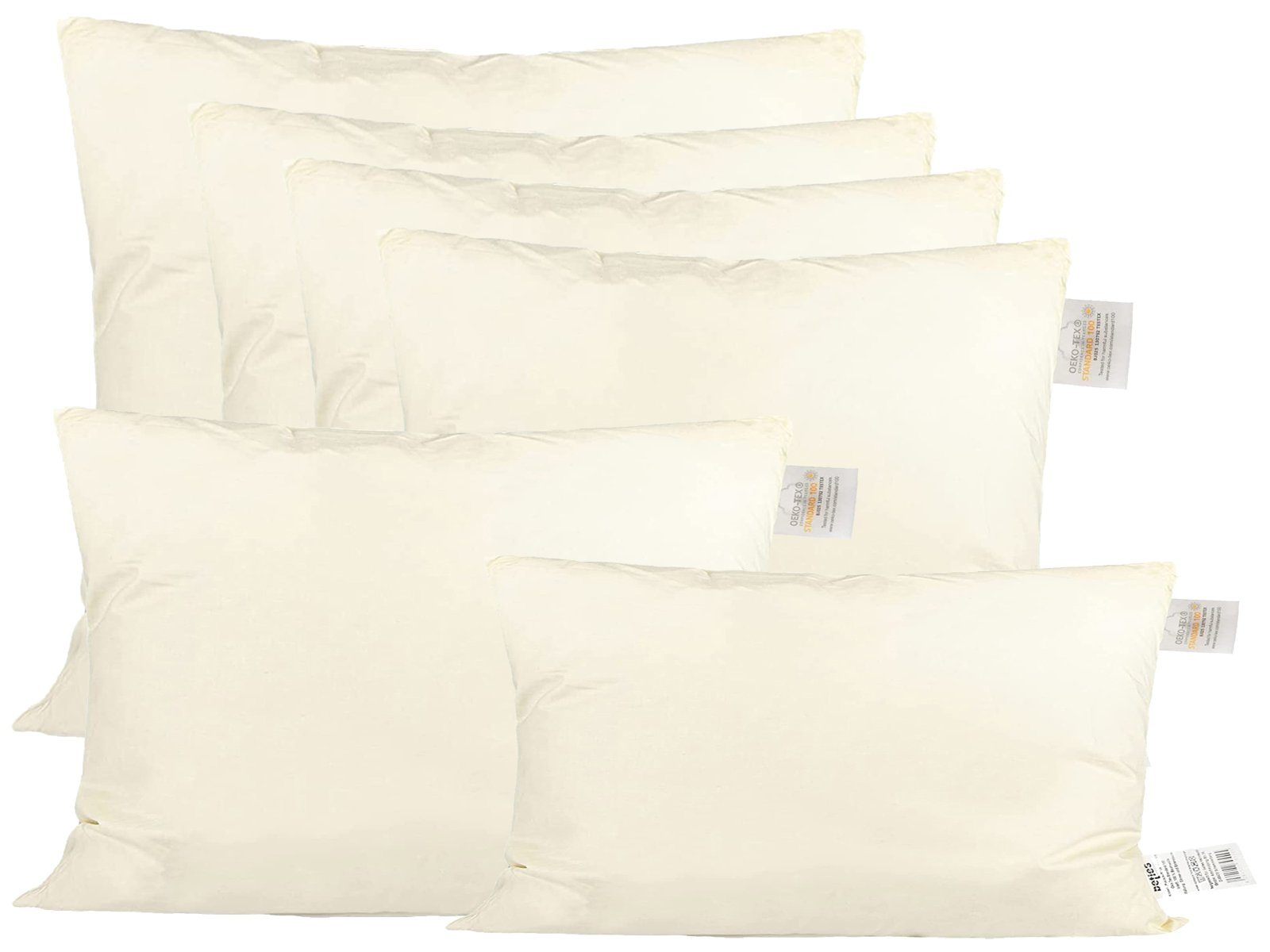 Daunenkissen PublikSoft, beties, Füllung: 70% Federn 30% Daunen, Bezug: Baumwolle, Seitenschläfer, Bauchschläfer, Rückenschläfer, Set, 2 Stück, Daunenkissen ca. 40x40 cm (echte Daunen) waschbar, kein Lebendrupf