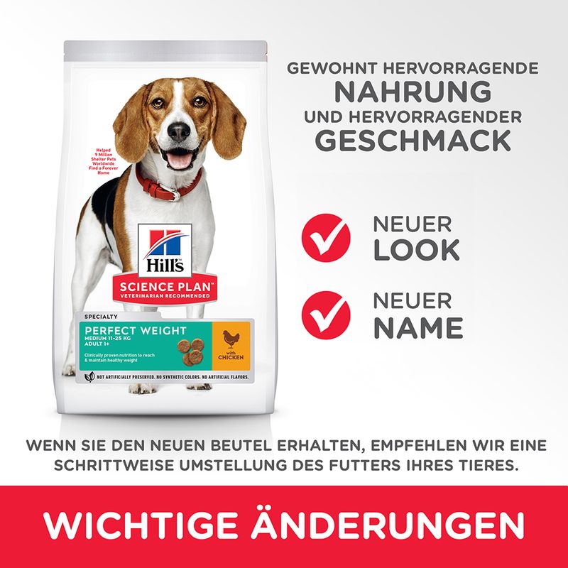 Hill's Science Plan Adult 1+ Perfect Weight Medium Huhn | bitiba