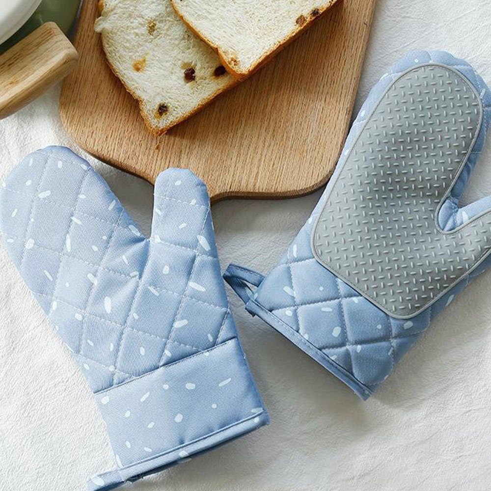 COUNJOYING Topfhandschuhe Wärmedämmung Verbrühungs Handschuhe Topflappenhandschuhe blau 1 Paar