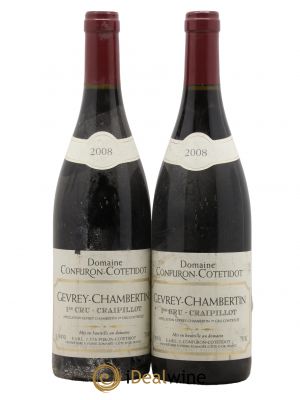 Gevrey-Chambertin 1er Cru Craipillot Confuron-Cotetidot  2008 - Lot de 2 Bouteilles