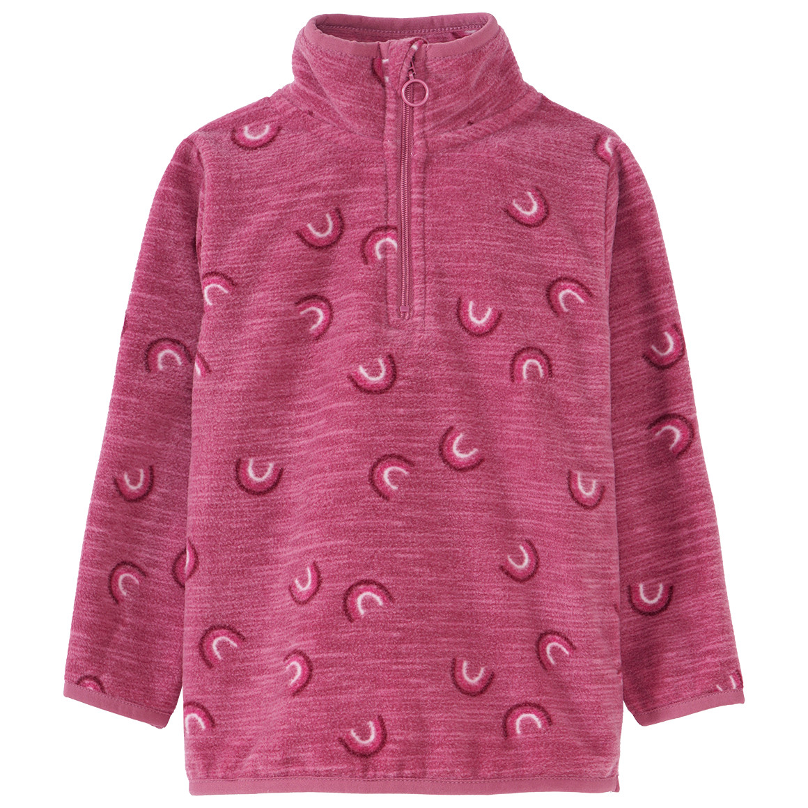Mädchen Fleeceshirt mit Stehkragen
