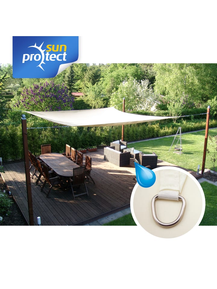 Gartenia sunprotect Sonnensegel Hydro, 3,5 x 4,5 m, Rechteck, wasserabweisend, creme in Creme günstig kaufen onesize
