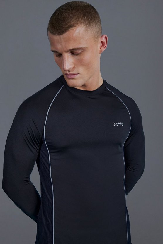 Langärmliges Man Active Muscle-Fit Oberteil