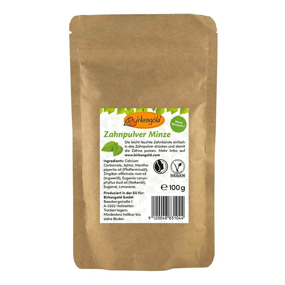 Zahnpulver - Minze Nachfüllpack 100g