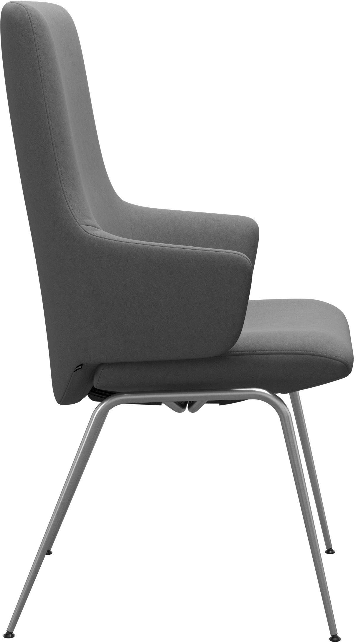 Stressless® Polsterstuhl Laurel, High Back mit Armlehne, Größe L, mit Beinen aus Stahl in Chrom matt