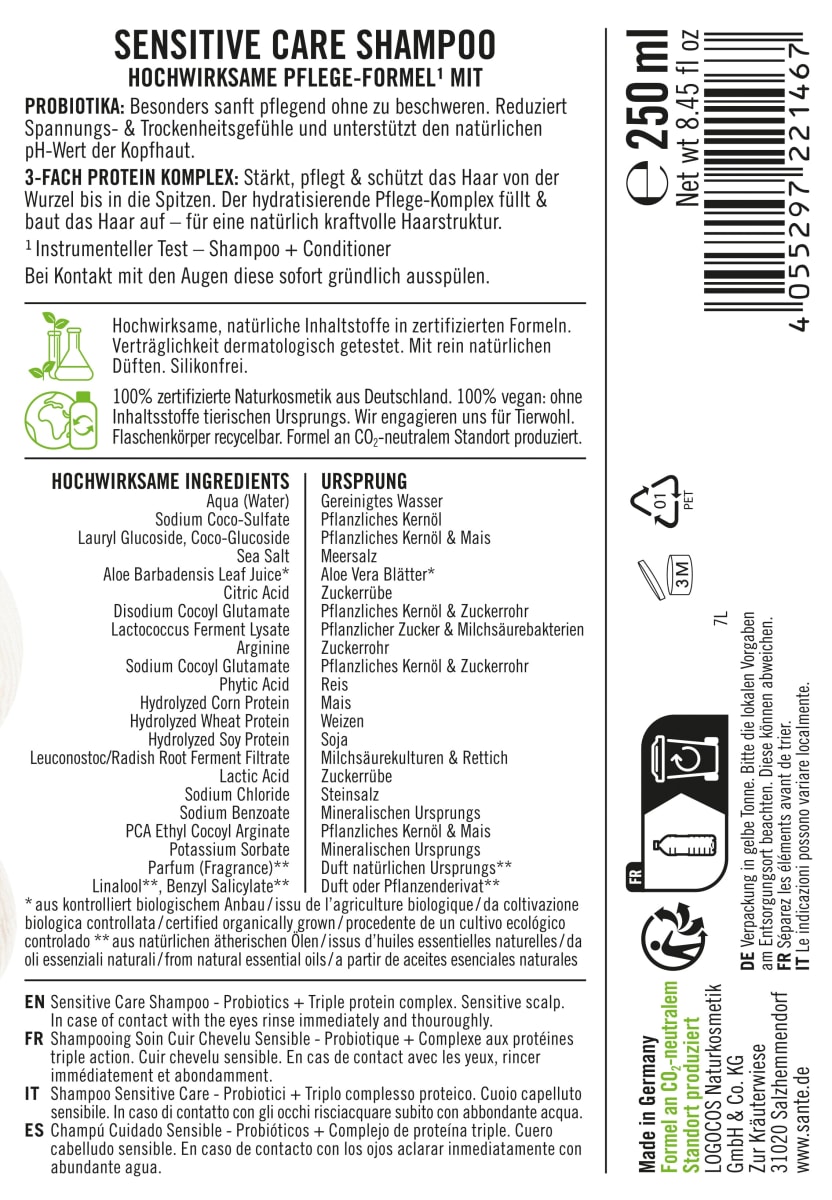 Shampoo Sensitive Care, 250 ml
