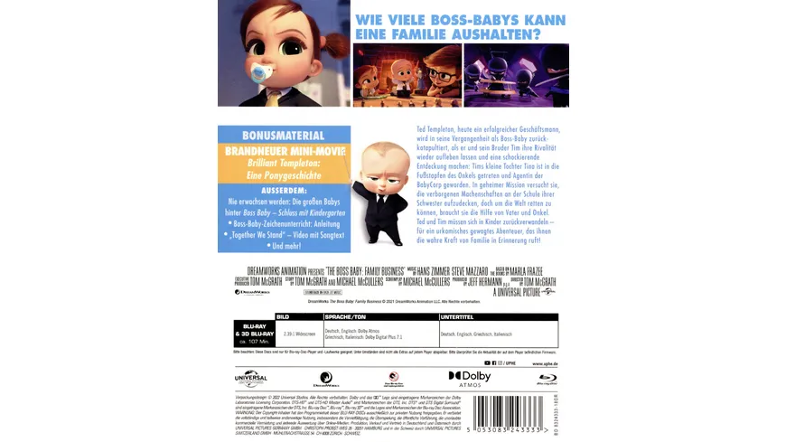 Boss Baby - Schluss mit Kindergarten  (+ Blu-ray 2D)