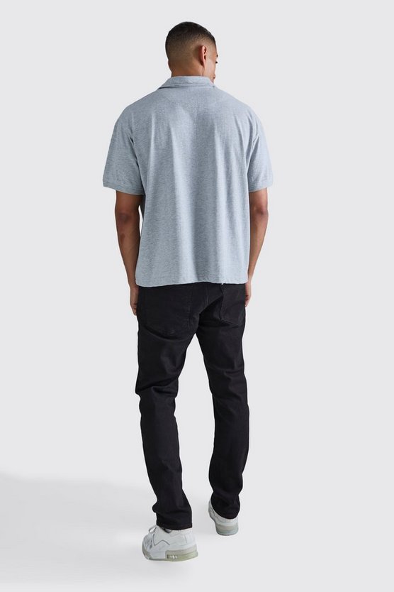 Oversize Poloshirt mit Knopfleiste
