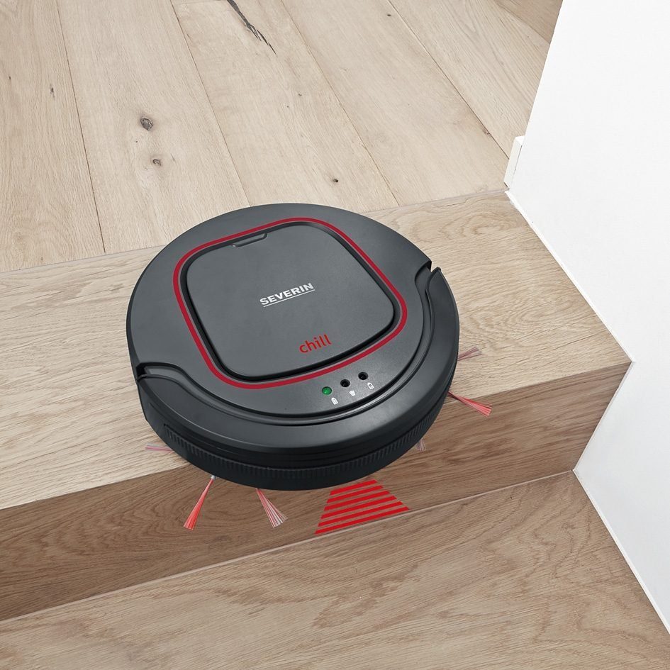 Severin Saugroboter Chill RB 7025, 17 W, beutellos, kurze Ladezeit, Kantenreinigungsprogramm und Treppenstufenerkennung